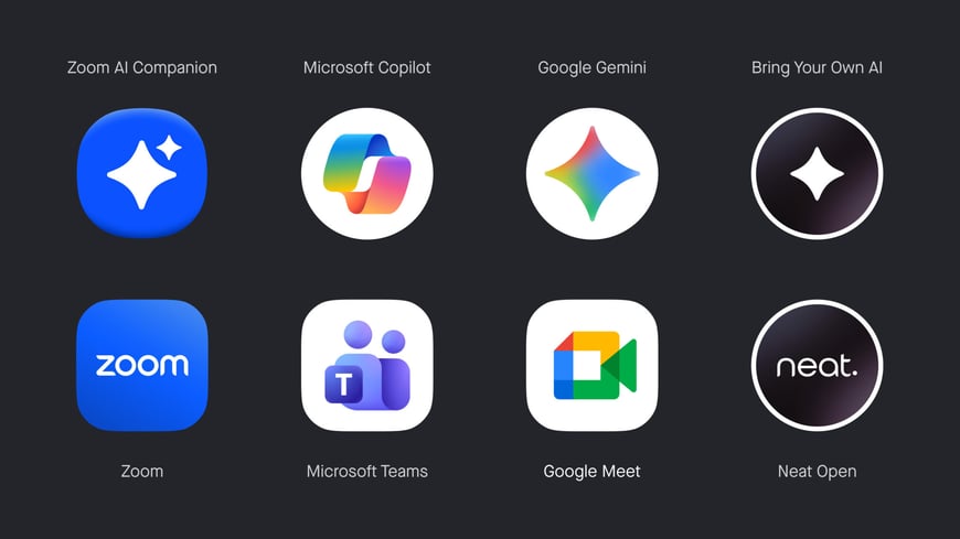 Moderne vergaderruimte met Neat apparatuur en draadloze samenwerking